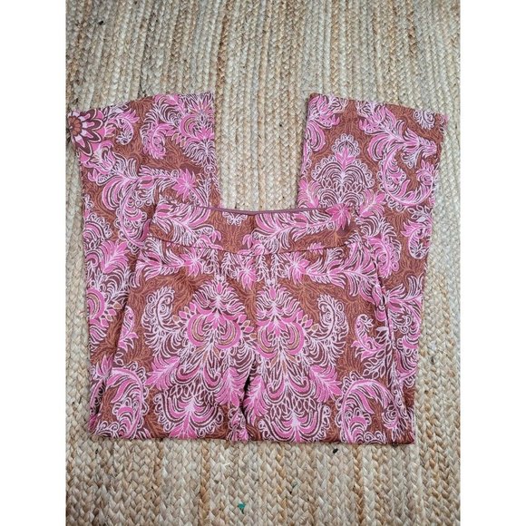 Anthropologie Pink and Brown Patterned Pants - Picture 4 of 11